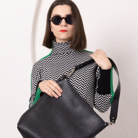 ADDISON Leather Tote - Black