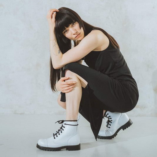 517 aka Aviator Boots - White