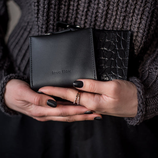 Classic Leather Wallet MINI TAAL - Black