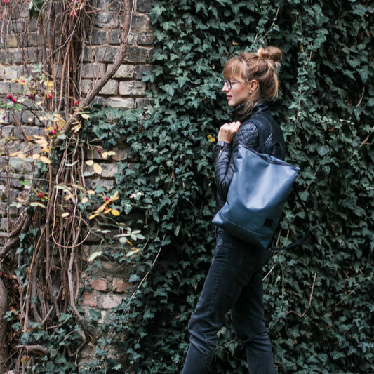Faux Leather Backpack - Grey