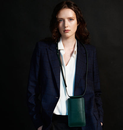 Leather Phone Bag - Forest Green